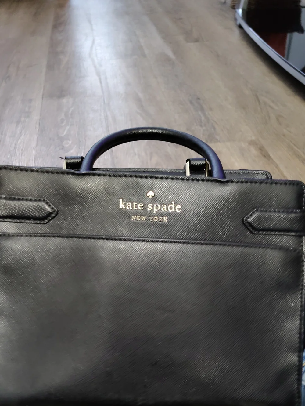 kate spade Black Leather Top-Handle Briefcase